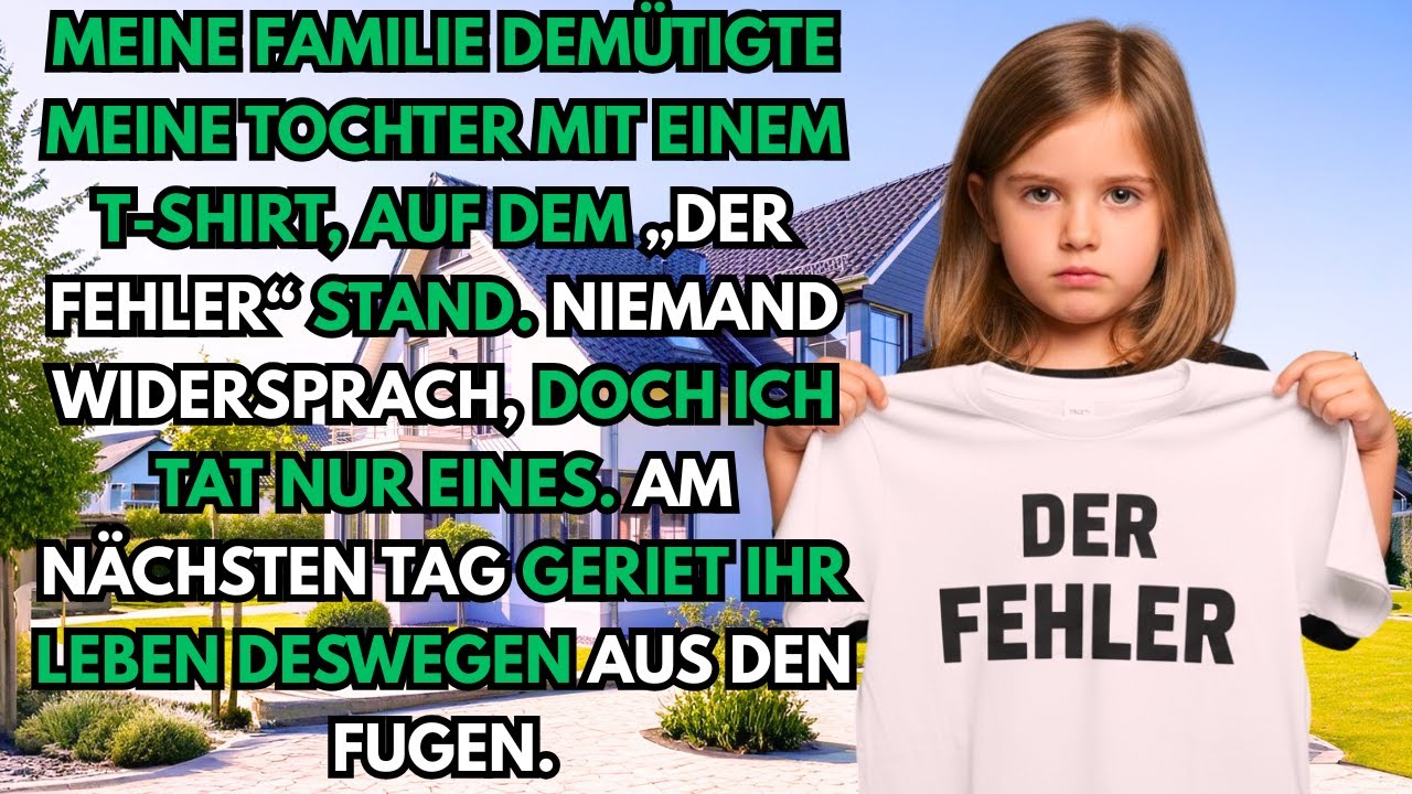 Meine Familie machte meinem Kind (7) ein T-Shirt.Die Aufschrift:„DER FEHLER“.Bald bereuten sie alles