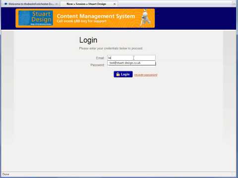 Stuart Design Content Management System Tutorials - Logging In