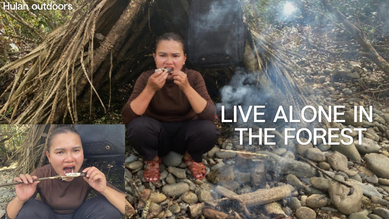 48 Hours Alone Surviving in the Deep Forset by a Wild Stream #survival ...