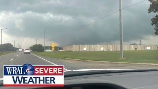 Live Images of Tornado in NC: Tornado Damage in Lenoir, NC; Storm System Moving South