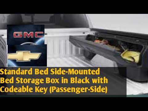 Standard Bed Side-Mounted Bed Storage Box in Black with Codeable Key  for Gmc& silvarado Rh side