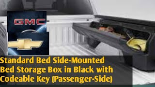 Standard Bed SideMounted Bed Storage Box in Black with Codeable Key  for Gmc& silvarado Rh side