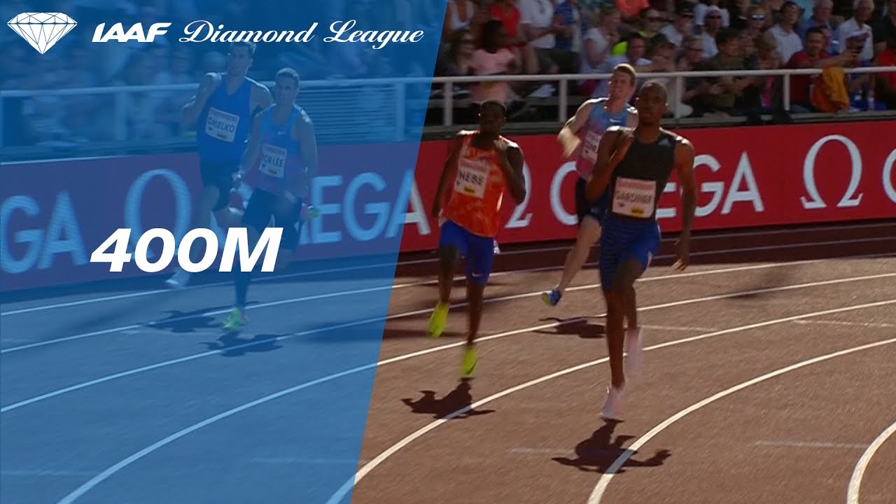 Steven Gardiner strides away for the Men's 400m Win - IAAF Diamond League Stockholm 2017
