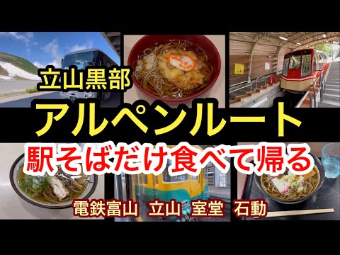 【日本一高い駅そばと石動駅】北陸駅そばめぐり第3回2日目 富山地鉄 立山線 立山黒部貫光 立山ケーブルカー 立山高原バス あいの風とやま鉄道