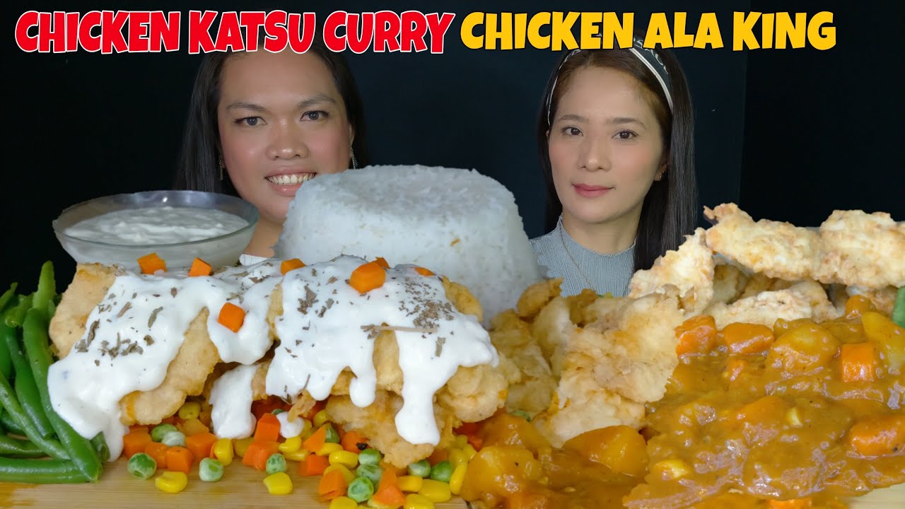 CHICKEN ALA KING AND KATSU CURRY WITH CHICKEN CUTLETS MUKBANG MUKBANG