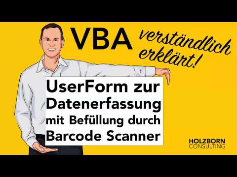 #064 UserForm zur Datenerfassung mit Befüllung durch Barcode Scanner VBA Makro Excel