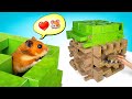 Minecraft In Reality! DIY 3D Block Maze For A Hamster