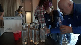 UK students making gin in a real-world distilling experience