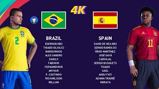 eFootball PES 2021 Gameplay [PS5 4K] Brazil vs Spain-Friendly match [KONAMI]