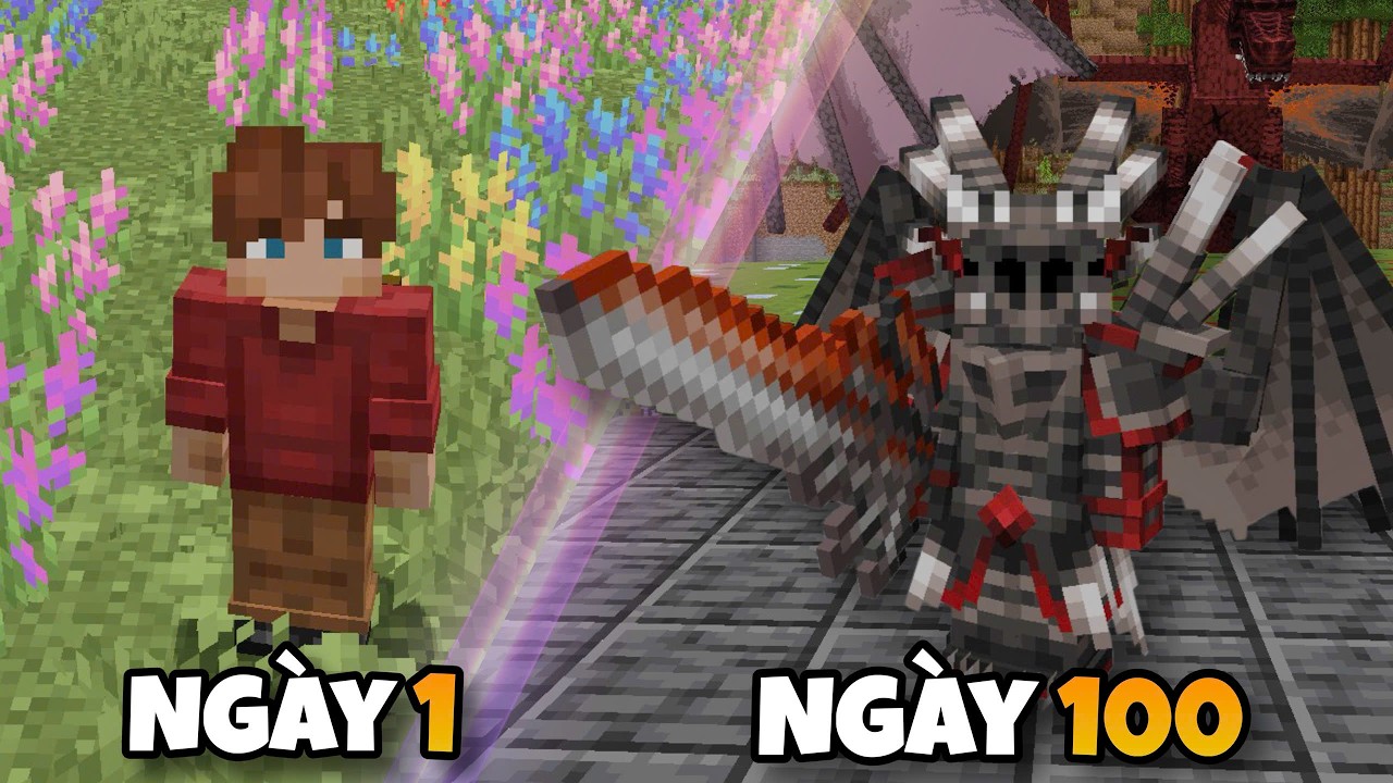 100 Ngày Chuyển Sinh Đến Thế Giới Rồng Trong Minecraft Sinh Tồn Gacha !!