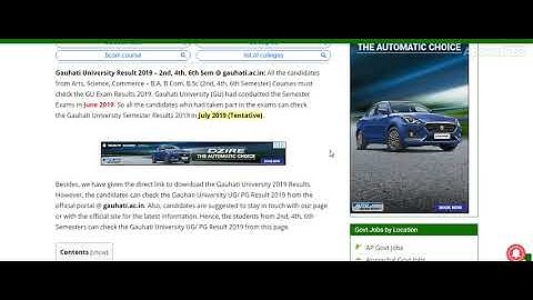 Gauhati University Result 2019