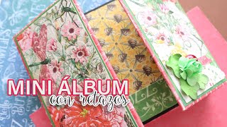  Cómo HACER un MINI ÁLBUM con retazos de PAPEL SCRAPBOOK 