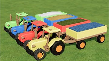 TOY TRACTOR TROLLEY LOADING WITH CAT BACKHOE LOADERS IN FARMING SIMULATOR 22 |