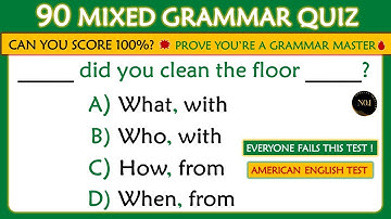 🇺🇸 American English Grammar Quiz| Test Your English | Only 1% Pass This Grammar Test!| No.1 Quality