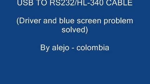 RS232 / HL-340 DRIVER PROBLEM - SOLVED
