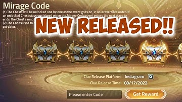 NEW RELEASE CODE 😻😻😻😻 - Mirage Code | Mobile Legends: Adventure