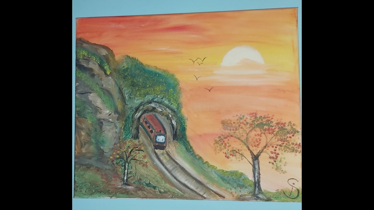 Glowing Sunset.. Train قطار ..غروب الشمس المتوهج