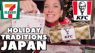 Christmas dinner in Japan!! KFC Fried chicken and 7Eleven Cake.