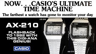 Casio's AX210  A vintage, retro watch! Flashback to 1982 with this digitalanalog classic.