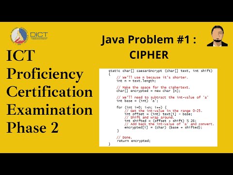 ICT Proficiency Certification Examination - Phase 2 : Java Problem #1 Classical Encryption Method