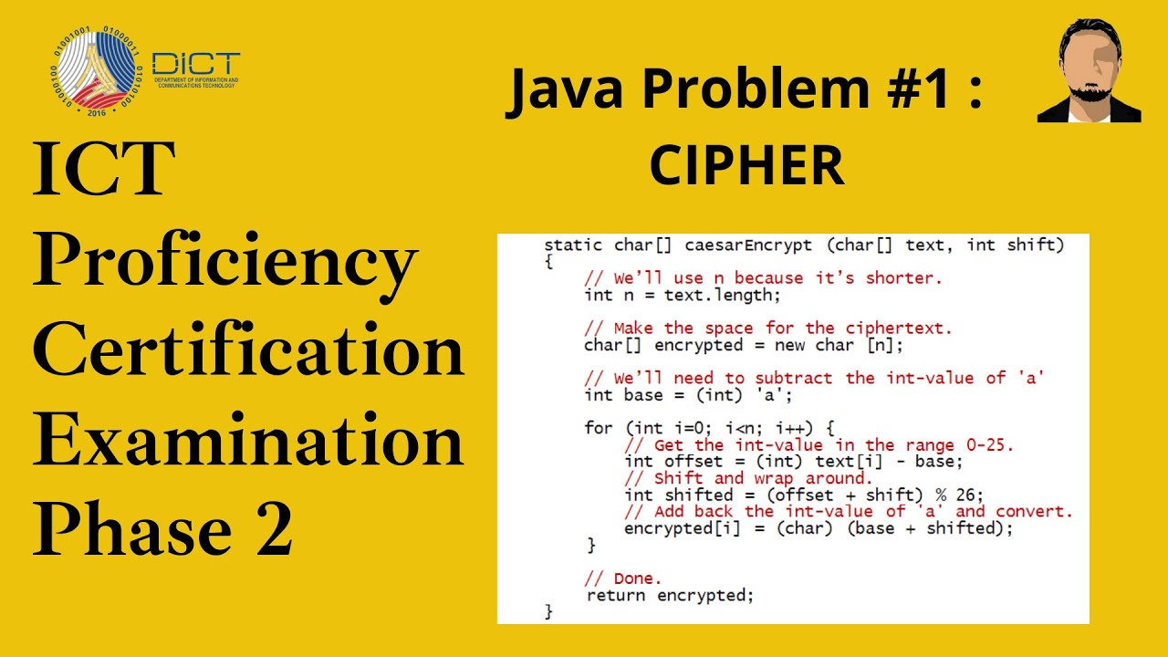 ICT Proficiency Certification Examination - Phase 2 : Java Problem #1 ...