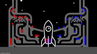 Marble Battle 17 (Into the rocket) - Marble Race in Algodoo