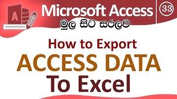 Export Access DATA to Excel Format - Microsoft Access for Beginners - Part 33