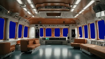 Realistic Sci-fi Spaceship Interior in 4K (Green Screen (Blue Screen))
