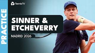 LIVE PRACTICE: Jannik Sinner & Tomas Martin Etcheverry In Madrid!