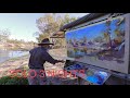 THREE NIGHT SOLO: Oil Painting / Camping / Cooking trip in Australian Outback. Plein Air / Canoeing!