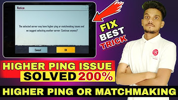 How To Fix PUBG Matchmaking Problems| Selected Server May Have Higher Ping Pubg mobile Fix[Hindi]