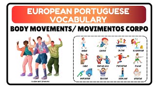 Body movements vocabulary in portuguese from Portugal #learnportuguese #vocabularyportuguese