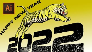 イラレ 虎イラスト リアルでかっこいい簡単メイキング動画 年賀状イラスト22年 Tiger Illustration Creation Video By Adobe Illustrator Cc Youtube