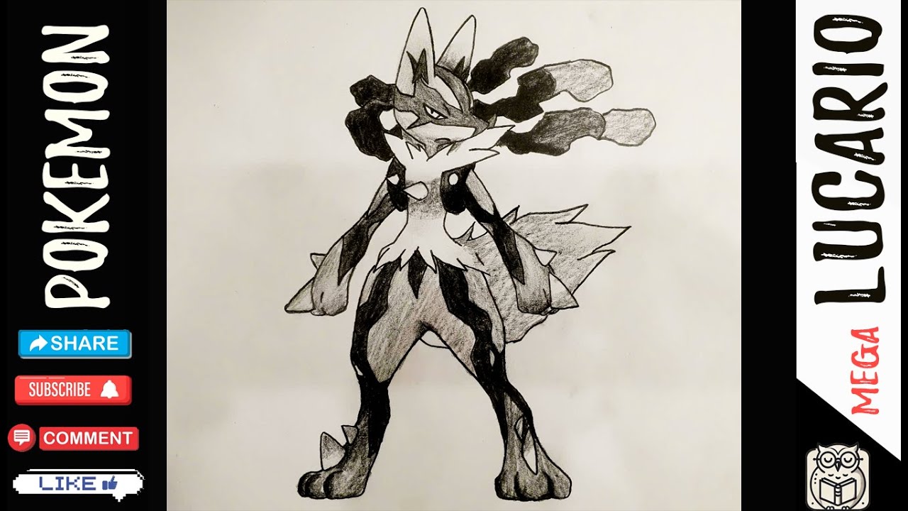 How to Draw Pokemon Mega Lucario | Pokemon Art & Pencil drawing Tutorial