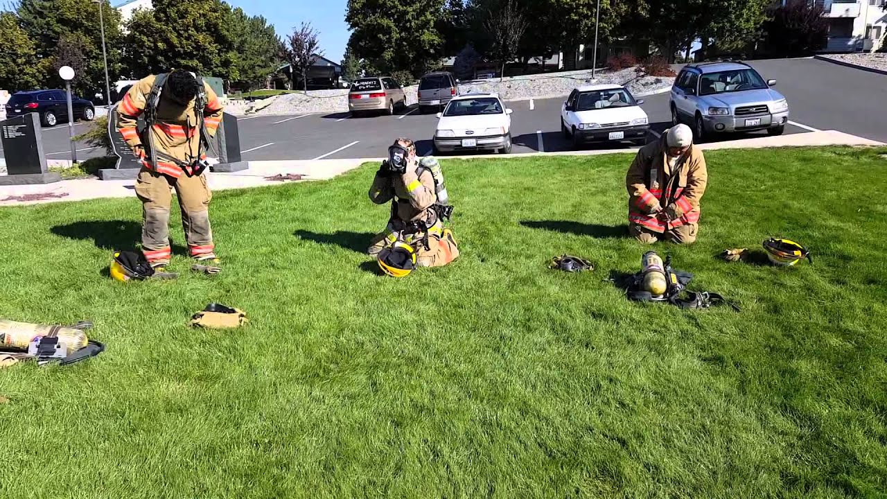 Fast firefighting gear with SCBA - YouTube