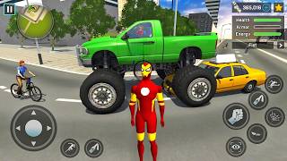 Iron Rope Hero Gangster Crime - Monster Truck in Open World Game - Android Gameplay screenshot 5