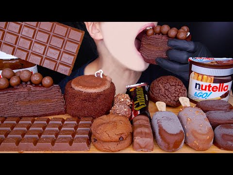 ASMR MALTESERS MAGNUM CHOCOLATE ICE CREAM CAKE MUKBANG 咀嚼音チョコレートケーキ Cokelat 몰티져스 초콜릿 먹방EATING SOUNDS