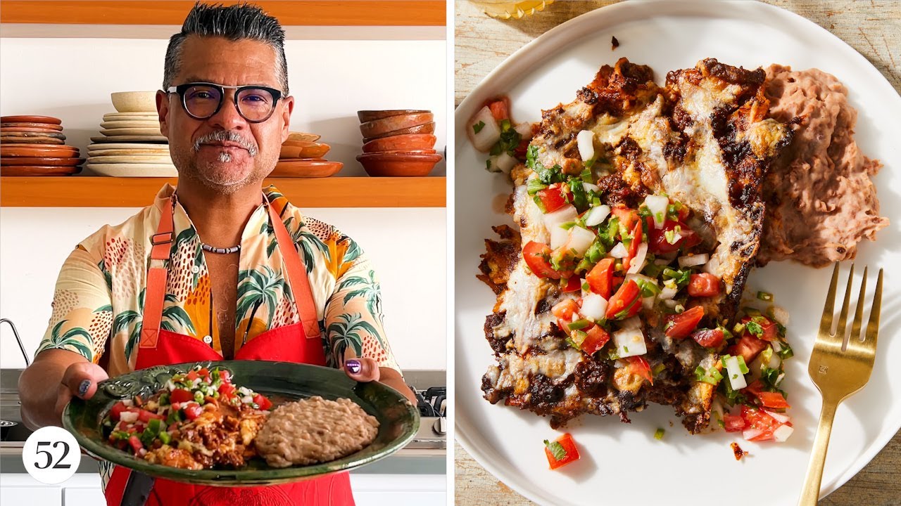Perfectly Cheesy Tex-Mex Enchiladas with Porky Refried Beans | Sweet Heat with Rick Martinez | Food52