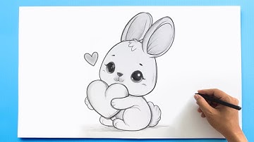 Cute Rabbit Drawing🐇| Draw a Bunny Rabbit Easy Step by Step Tutorial