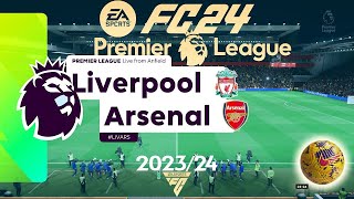 [LIVE] Liverpool vs Arsenal Premier League 23/24 Full Match - Video Game Simulation