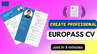 How to make Europass CV | Europass CV tutorial | Europass CV kaise banaye