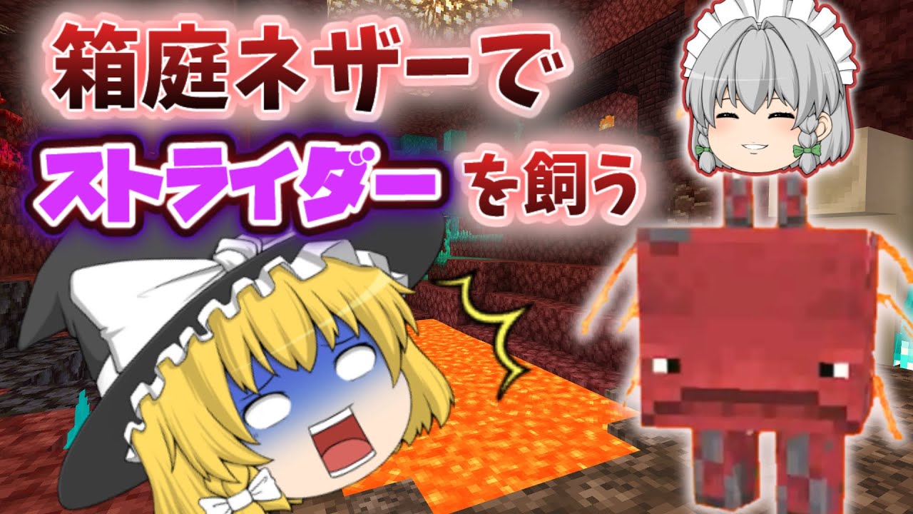 マイクラ 19 箱庭ネザーでストライダーを飼う 裏ボスとの戦いでまさかの全ロス Youtube