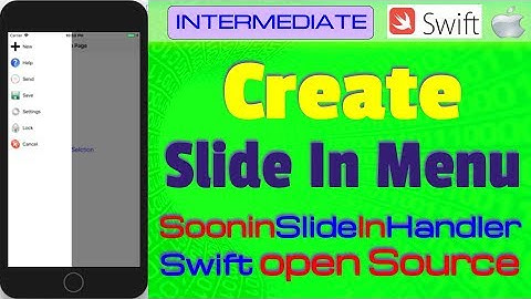 IOS 12, Swift 4 : Make Slide in Menu in few minutes ( SooninSlideInHandler , Swift open Source)