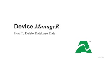 AVTECH Device ManageR: How To Delete Database Data