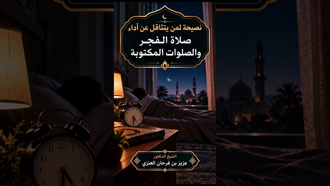 نصيحة لمن يتثاقل عن أداء صلاة الفجر والصلوات المكتوبة . الشيخ الدكتور عزيز بن فرحان العنزي .