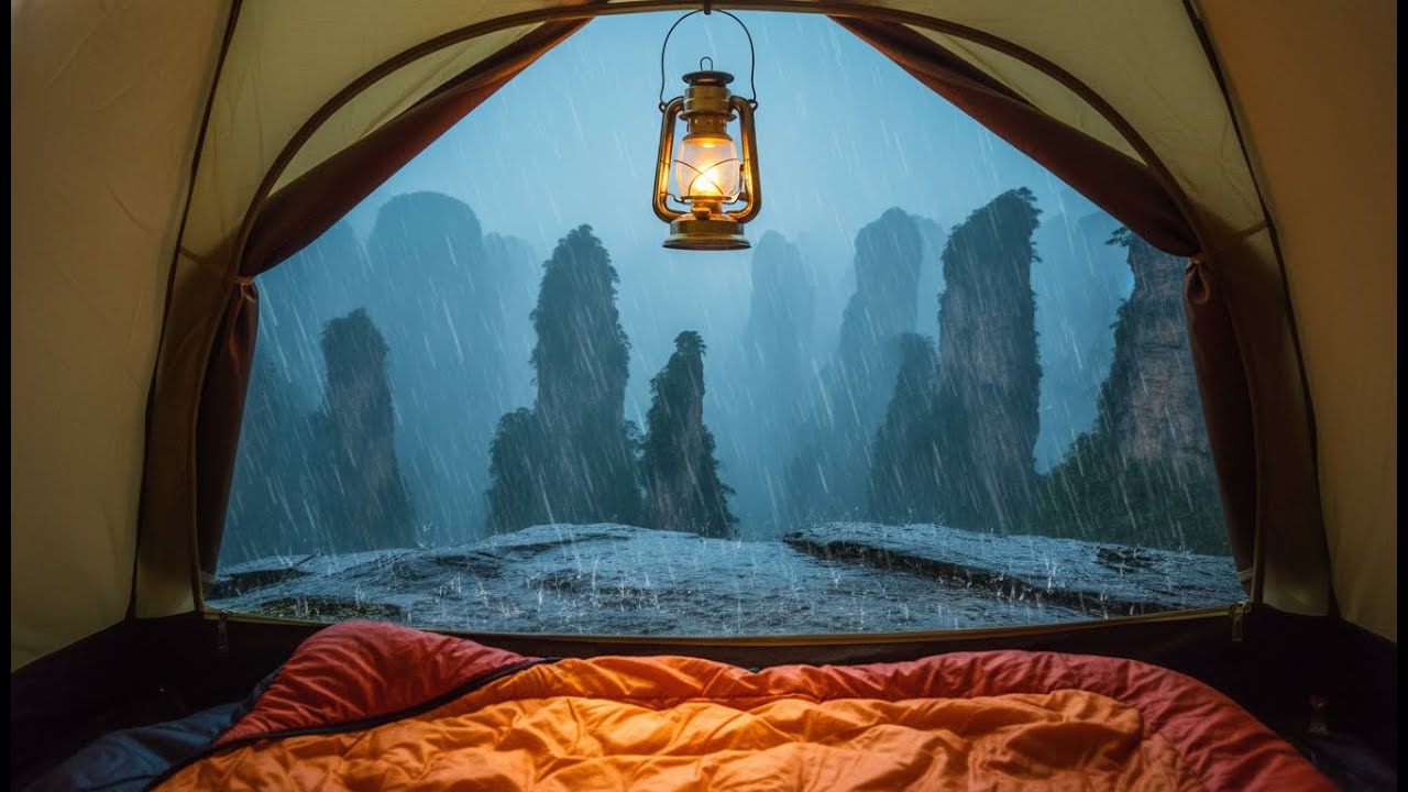 Solo Camping 4000ft Up: Caught in a Monster Storm on the Avatar Mountains - Rain ASMR