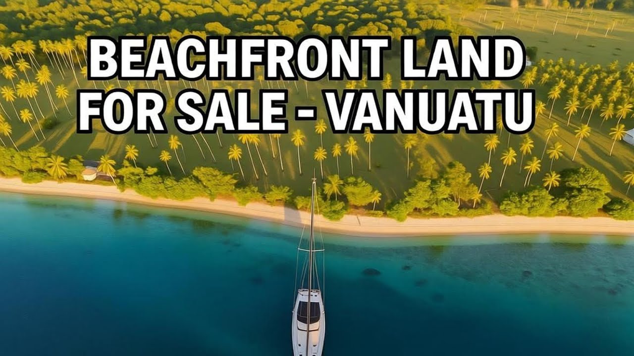 Dream Beachfront Land for Sale in Vanuatu: 124m Frontage, 8 Acres, Deep Water Access!