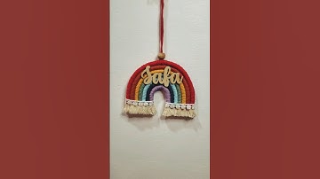Easy Macrame Rainbow Wall Hanging With Name #macrame #macramelove #shorts #trendingshorts