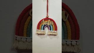Easy Macrame Rainbow Wall Hanging With Name #macrame #macramelove #shorts #trendingshorts
