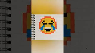 Crying Laughing Emoji 😂 Pixel Art on Graph Paper | Easy Smiley Drawing #Shorts